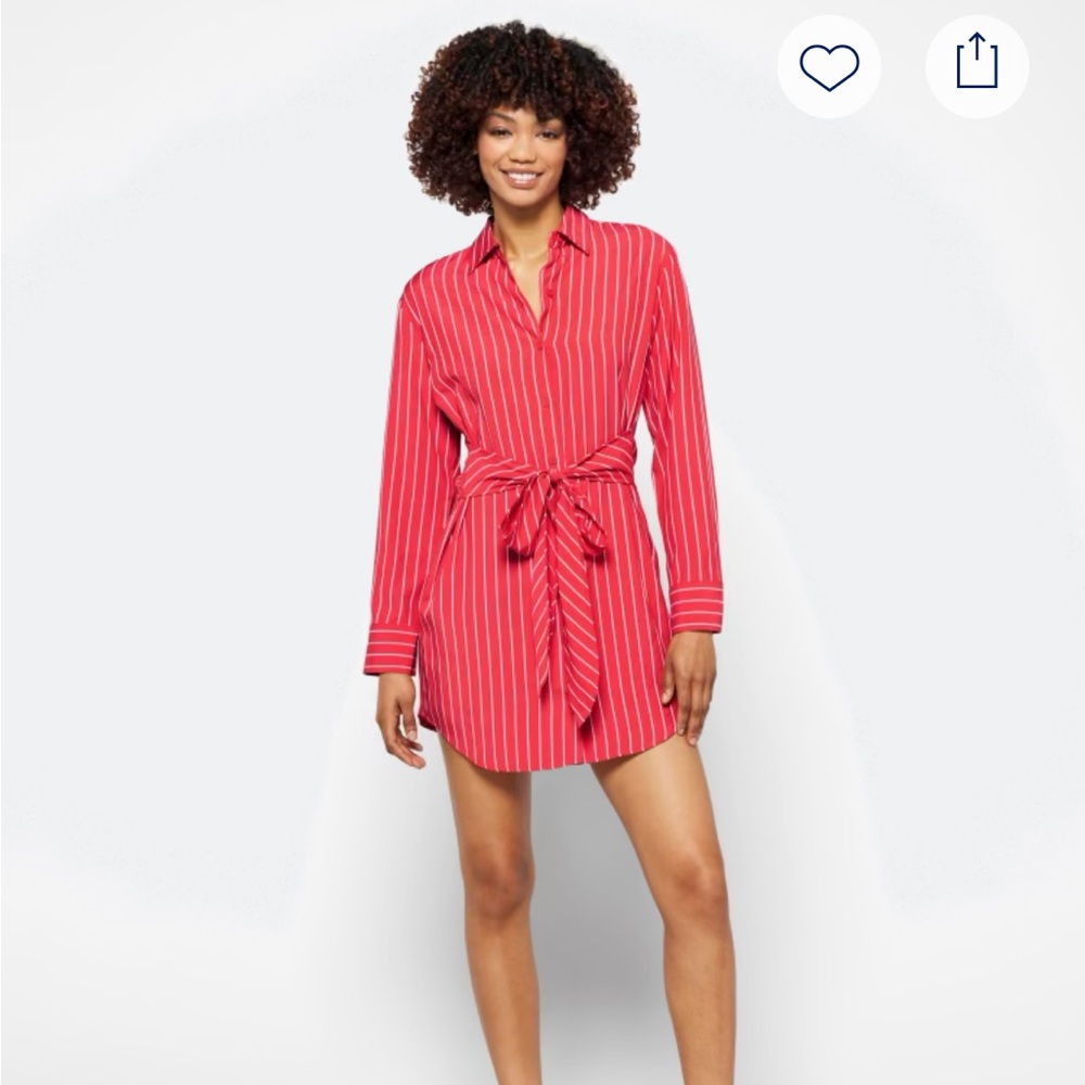 BB Dakota by Steve Madden Red Striped Long Sleeve Dress